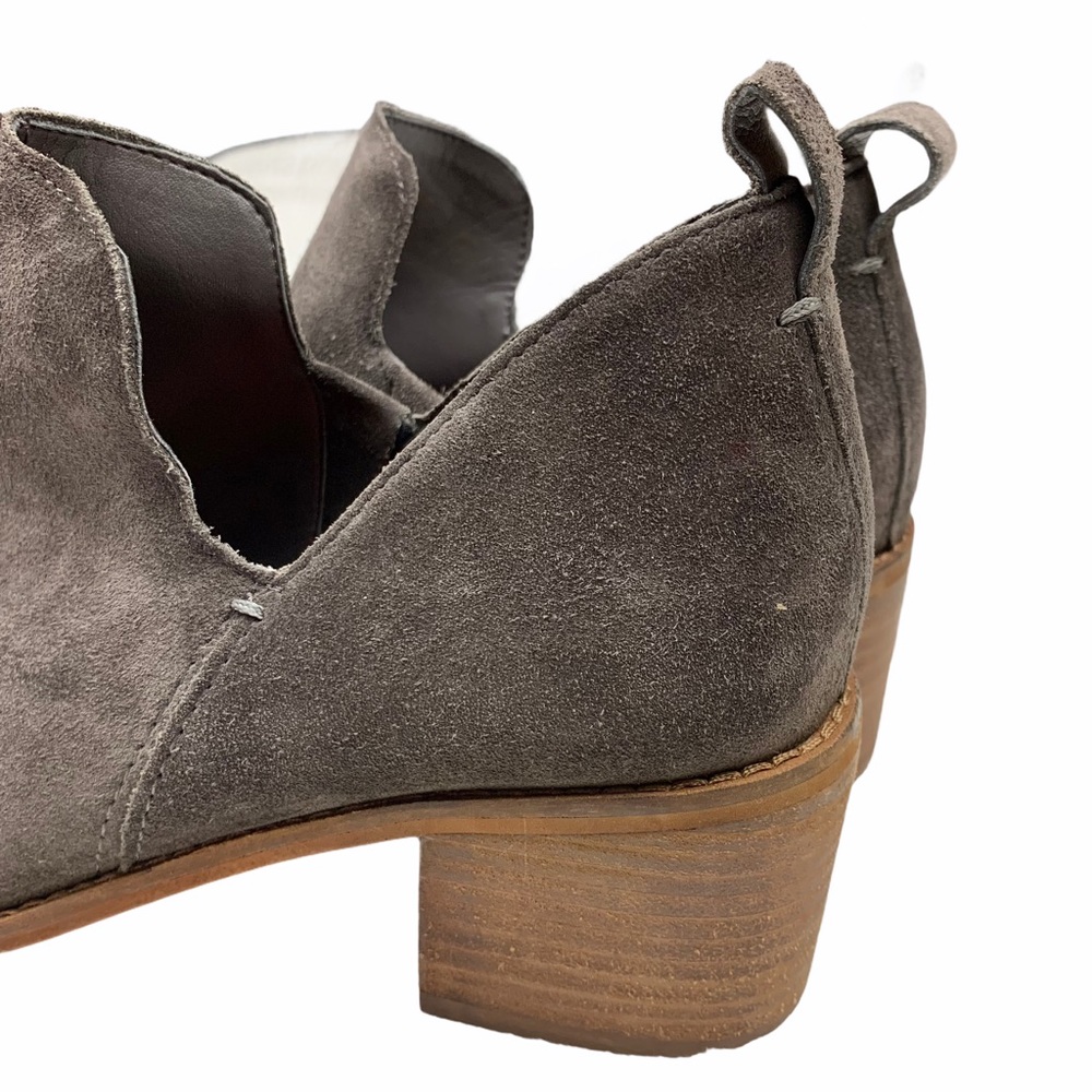 1 State Idania Gray Suede Cutout Ankle Booties 8M - Picture 3 of 7